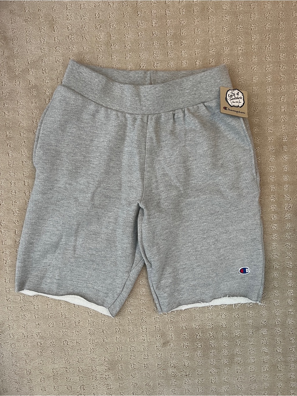 Champion Reverse Weave Cut Off Sweat Shorts, Gray, Small